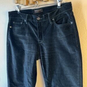 Banana Republic Sz 6 Modern Sloan Stretch Dark Green Velvet Slim Ankle Pants EUC